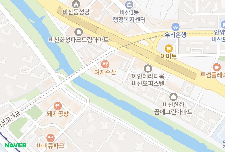 경기도 안양시 동안구 비산동 동산 위치·실거래 시세 지도