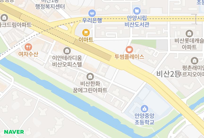 경기도 안양시 동안구 비산동 강남6차 위치·실거래 시세 지도