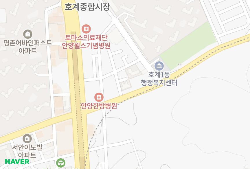경기도 안양시 동안구 호계동 호계더카운티 위치·실거래 시세 지도