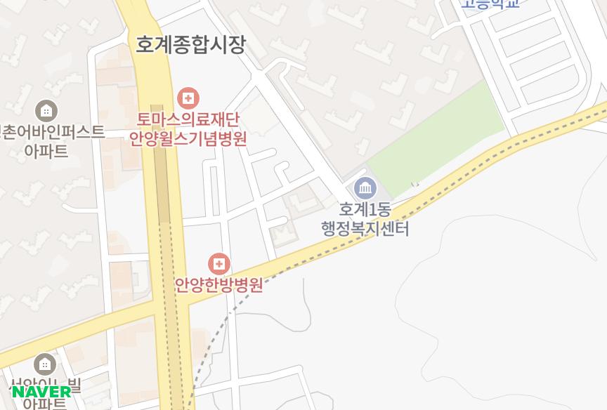 경기도 안양시 동안구 호계동 진우 위치·실거래 시세 지도
