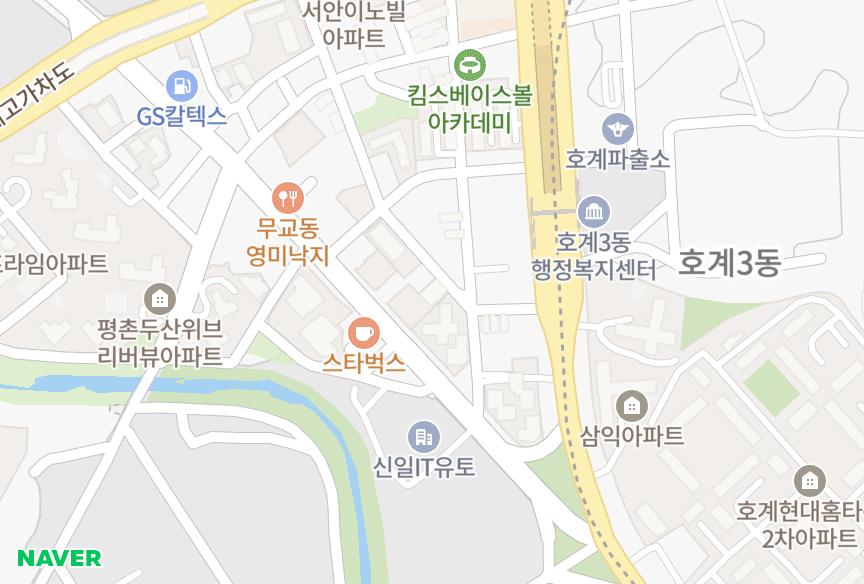 경기도 안양시 동안구 호계동 우양파크빌 위치·실거래 시세 지도