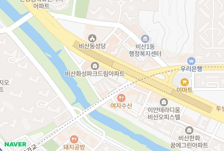 경기도 안양시 동안구 비산동 블루오션 위치·실거래 시세 지도