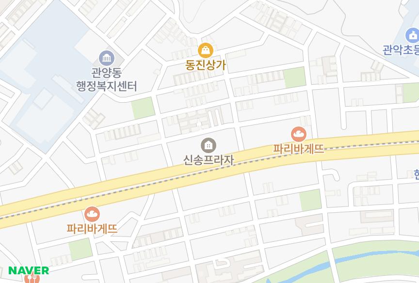 경기도 안양시 동안구 관양동 신송프라자 위치·실거래 시세 지도
