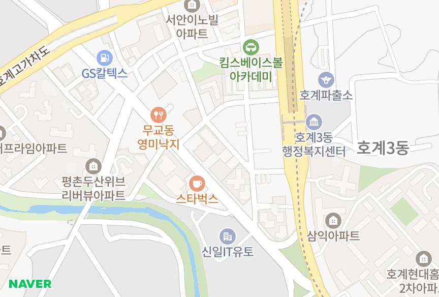 경기도 안양시 동안구 호계동 한솔 위치·실거래 시세 지도