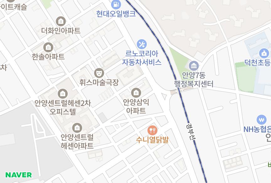 경기도 안양시 만안구 안양동 삼익 위치·실거래 시세 지도