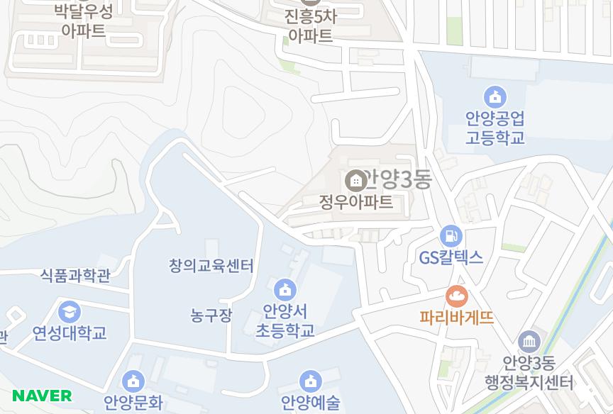 경기도 안양시 만안구 안양동 오승 위치·실거래 시세 지도