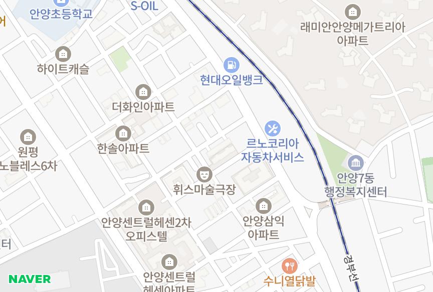 경기도 안양시 만안구 안양동 마빌르스위트 위치·실거래 시세 지도