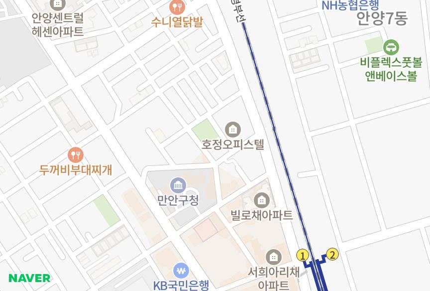경기도 안양시 만안구 안양동 존스빌 위치·실거래 시세 지도