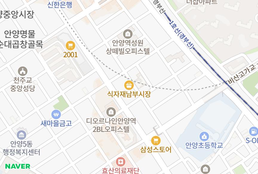 경기도 안양시 만안구 안양동 씨티블레스 위치·실거래 시세 지도