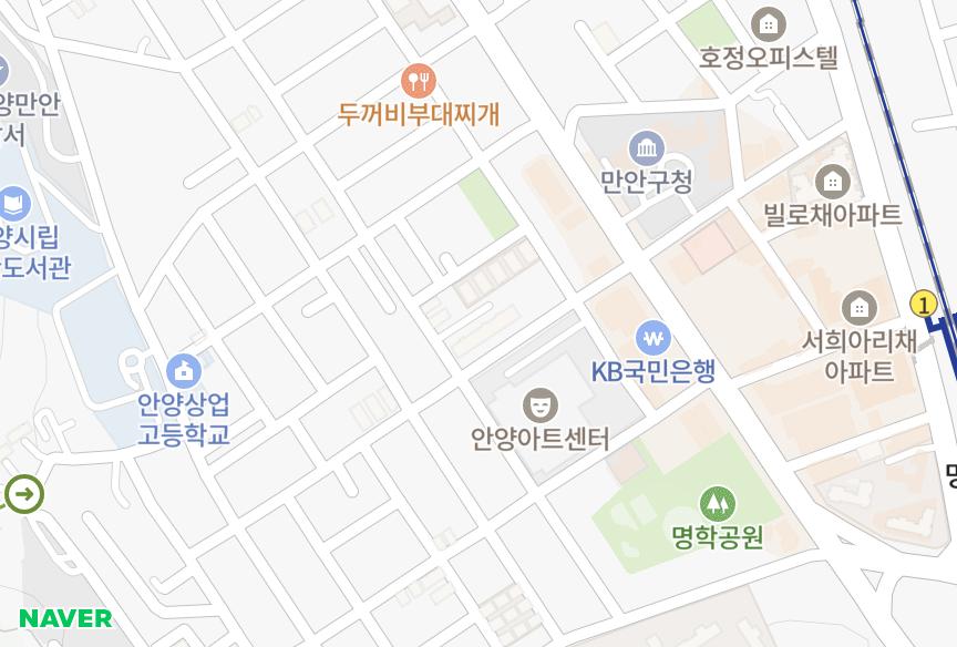경기도 안양시 만안구 안양동 우양파크빌 위치·실거래 시세 지도