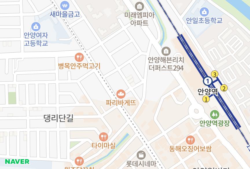 경기도 안양시 만안구 안양동 안양리치빌1차 위치·실거래 시세 지도