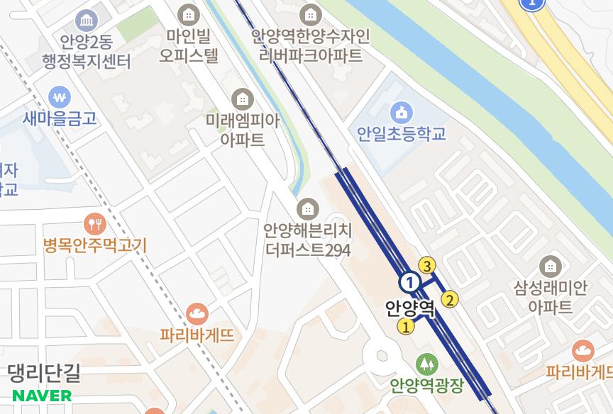 경기도 안양시 만안구 안양동 헤븐리치더퍼스트294차 위치·실거래 시세 지도
