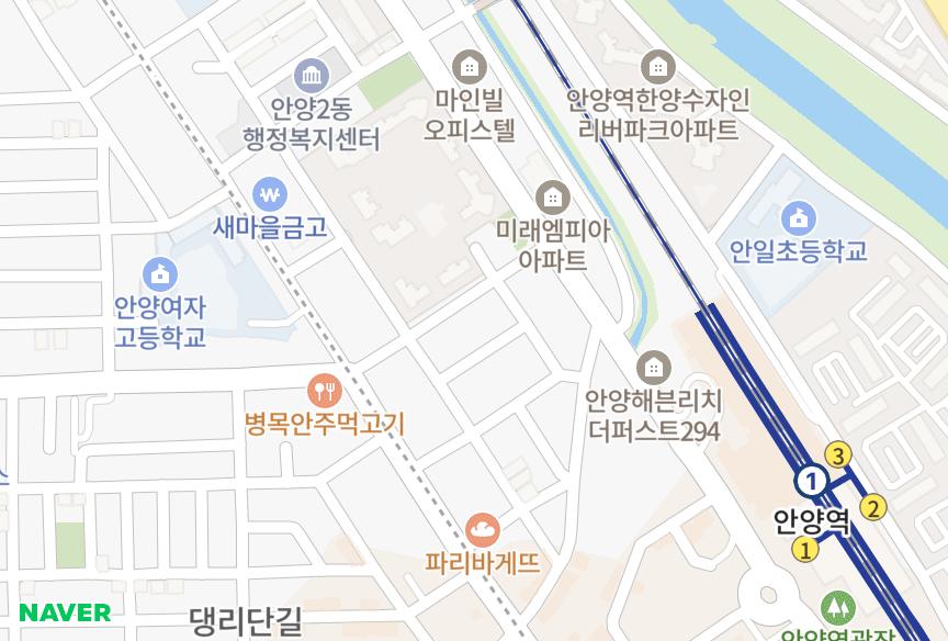 경기도 안양시 만안구 안양동 넥스빌 위치·실거래 시세 지도