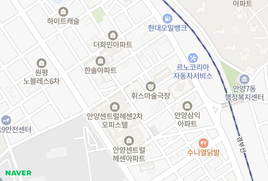 경기도 안양시 만안구 안양동 미주 위치·실거래 시세 지도