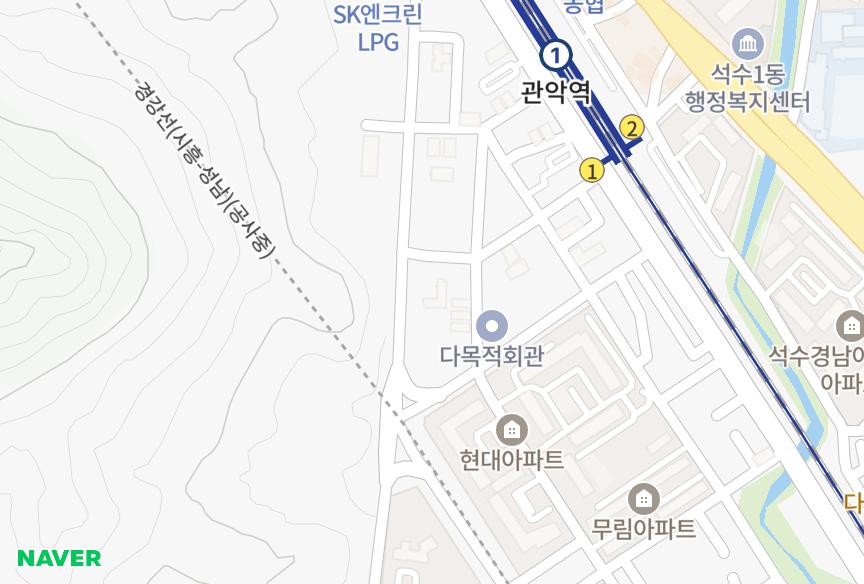 경기도 안양시 만안구 석수동 송림 위치·실거래 시세 지도