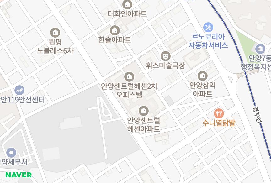 경기도 안양시 만안구 안양동 안양KCC스위첸 위치·실거래 시세 지도