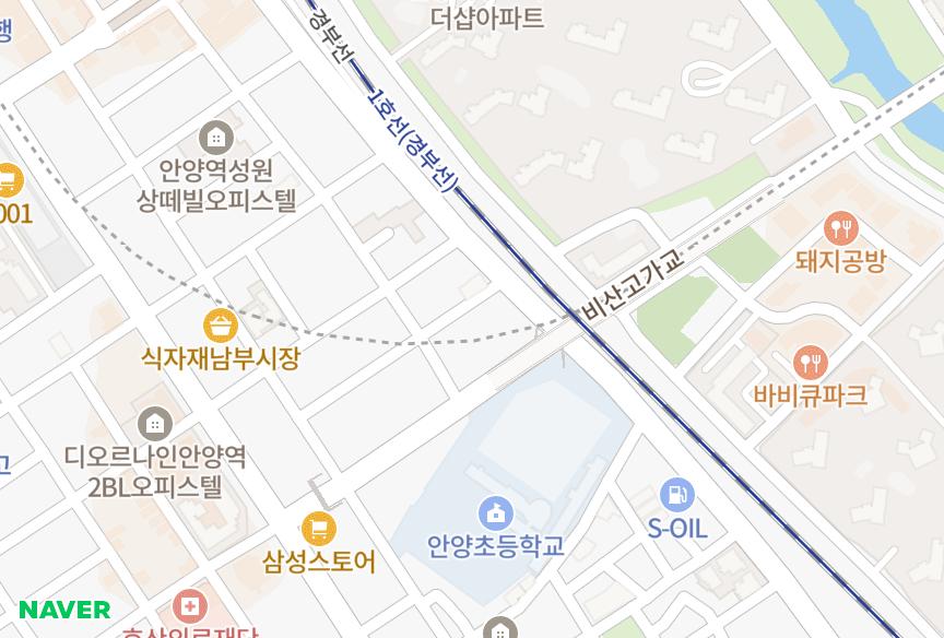 경기도 안양시 만안구 안양동 페르마타홈 위치·실거래 시세 지도
