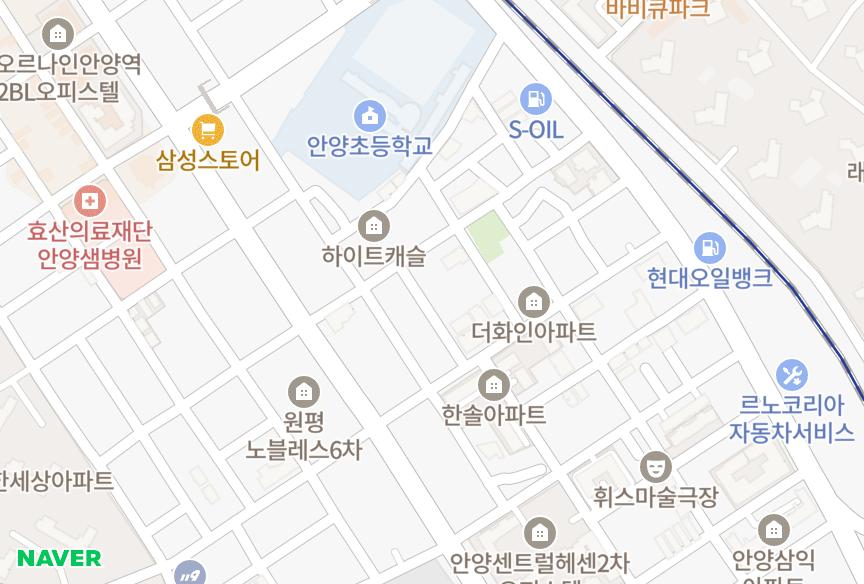 경기도 안양시 만안구 안양동 더베이프리미엄 위치·실거래 시세 지도