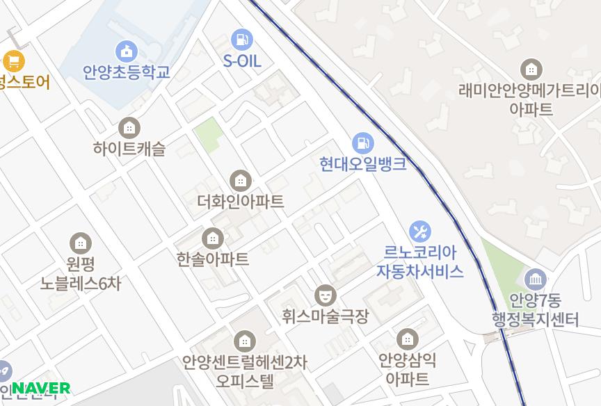 경기도 안양시 만안구 안양동 청암푸르미 위치·실거래 시세 지도
