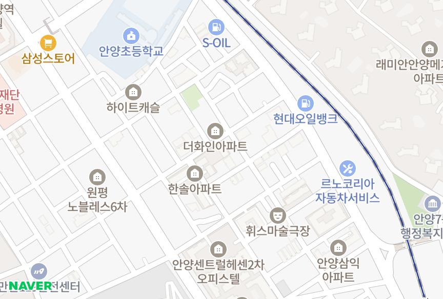 경기도 안양시 만안구 안양동 한솔 위치·실거래 시세 지도