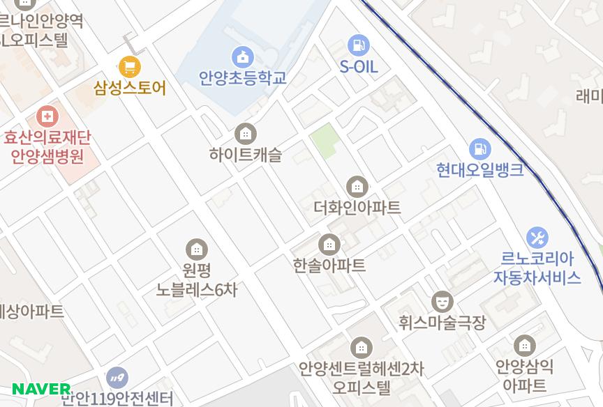 경기도 안양시 만안구 안양동 유정 위치·실거래 시세 지도