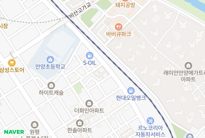 경기도 안양시 만안구 안양동 하이트타운 위치·실거래 시세 지도