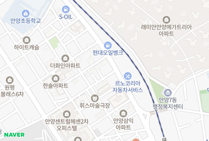 경기도 안양시 만안구 안양동 동인베스트빌 위치·실거래 시세 지도