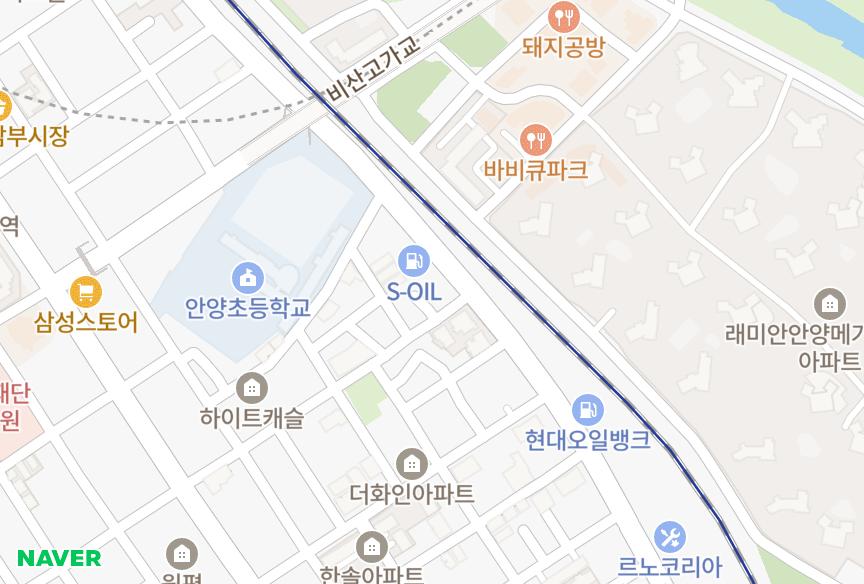 경기도 안양시 만안구 안양동 엠시티 위치·실거래 시세 지도