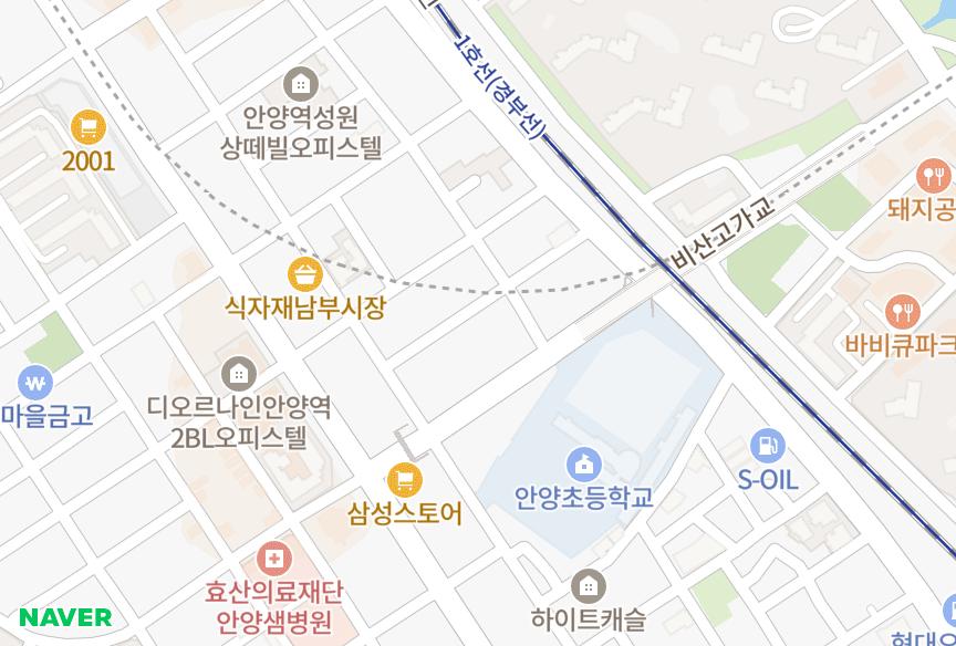 경기도 안양시 만안구 안양동 원평노블레스 위치·실거래 시세 지도