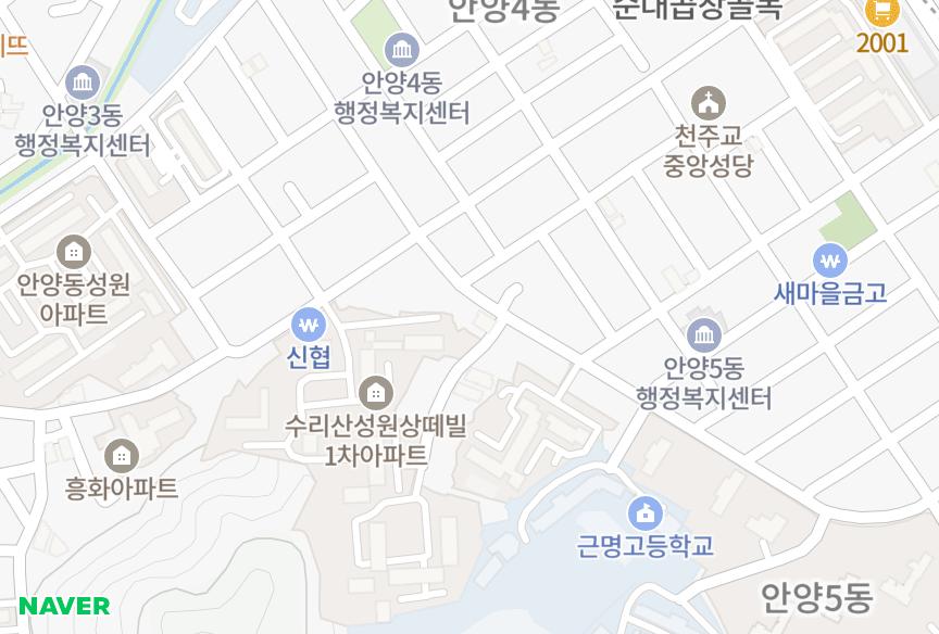 경기도 안양시 만안구 안양동 아성 위치·실거래 시세 지도