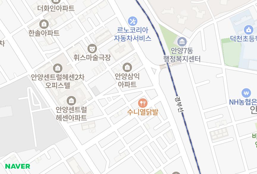 경기도 안양시 만안구 안양동 초원 위치·실거래 시세 지도