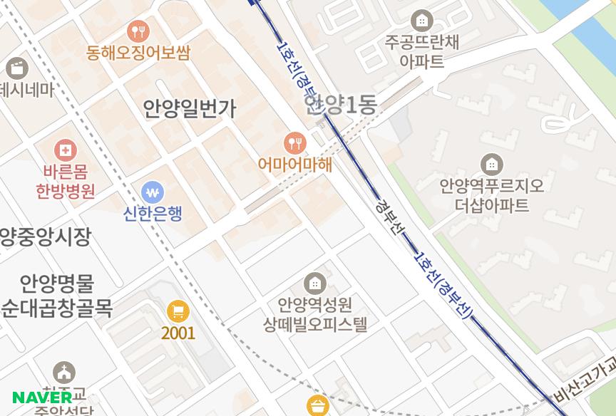 경기도 안양시 만안구 안양동 그라하씨티 위치·실거래 시세 지도