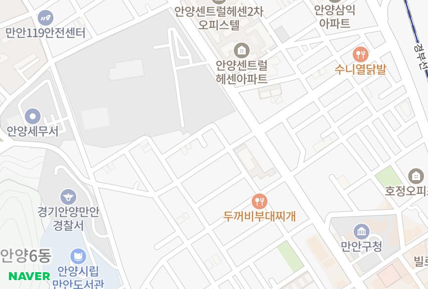 경기도 안양시 만안구 안양동 보송 위치·실거래 시세 지도