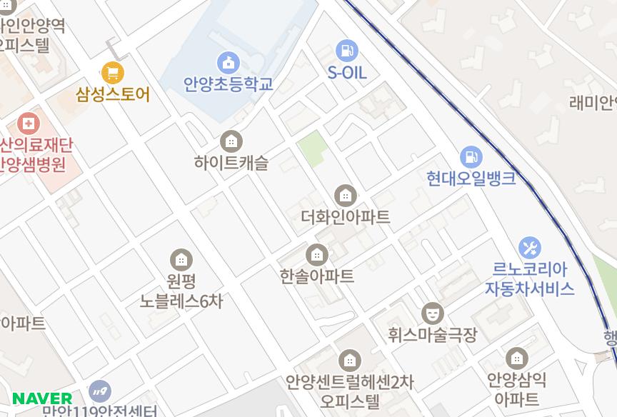 경기도 안양시 만안구 안양동 현준에버빌 위치·실거래 시세 지도