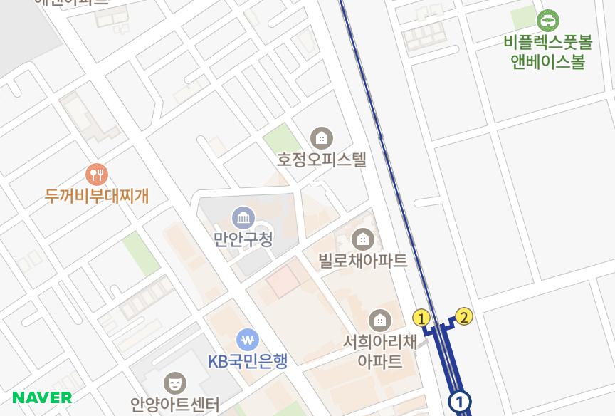 경기도 안양시 만안구 안양동 서경 위치·실거래 시세 지도