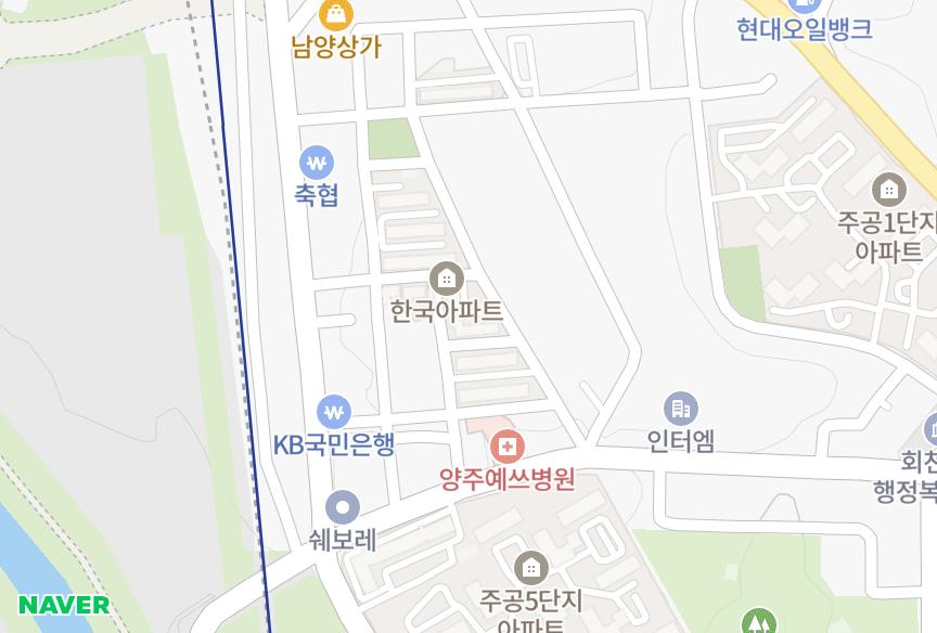 경기도 양주시 덕정동 한국2차 위치·실거래 시세 지도