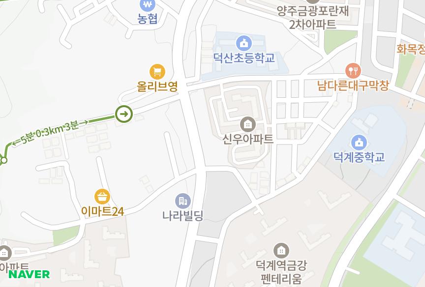 경기도 양주시 덕계동 해동 위치·실거래 시세 지도