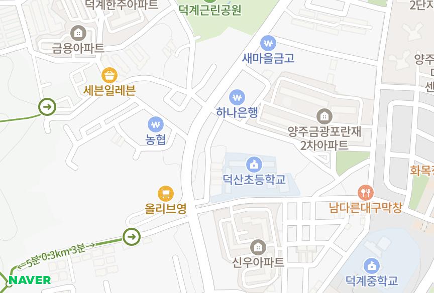 경기도 양주시 덕계동 이레하이니스 위치·실거래 시세 지도