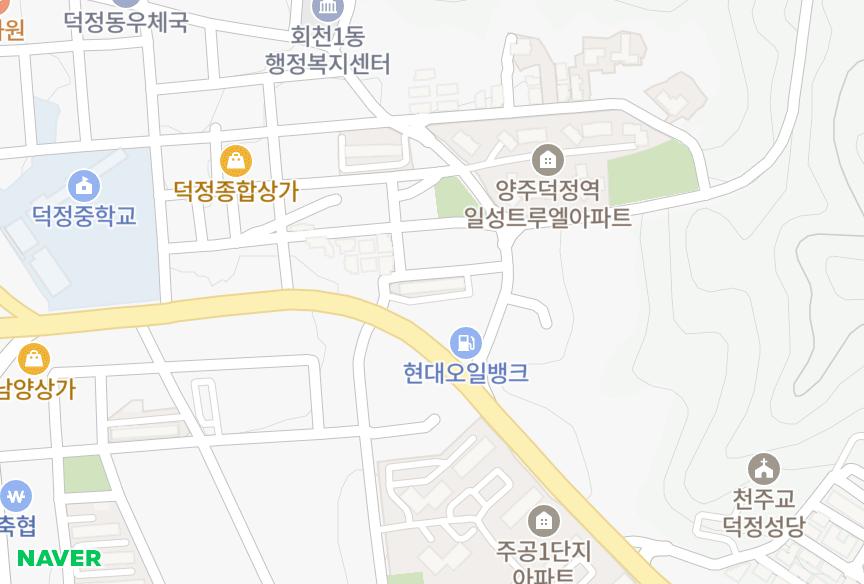 경기도 양주시 덕정동 한국3차 위치·실거래 시세 지도