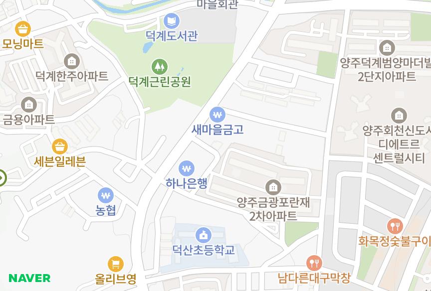 경기도 양주시 덕계동 평화빌리지 위치·실거래 시세 지도