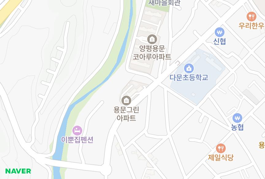 경기도 양평군 용문면 다문리 용문그린 위치·실거래 시세 지도