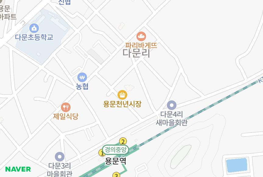 경기도 양평군 용문면 다문리 밀레니엄 위치·실거래 시세 지도