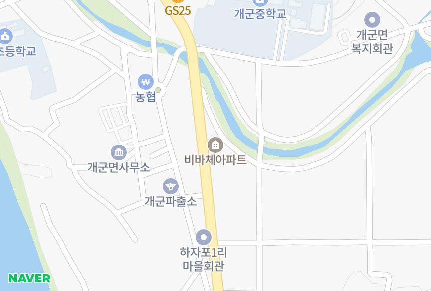 경기도 양평군 개군면 하자포리 양평비바체 위치·실거래 시세 지도