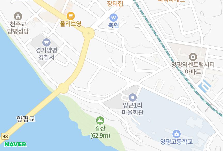 경기도 양평군 양평읍 양근리 리버뷰101차 위치·실거래 시세 지도