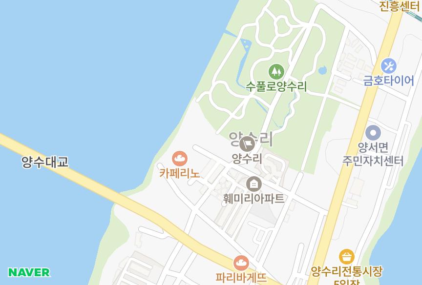 경기도 양평군 양서면 양수리 프라임파크뷰 위치·실거래 시세 지도