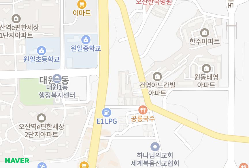 경기도 오산시 원동 대남 위치·실거래 시세 지도