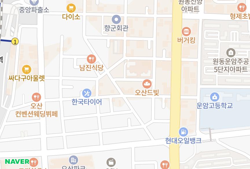 경기도 오산시 원동 리치빌 위치·실거래 시세 지도