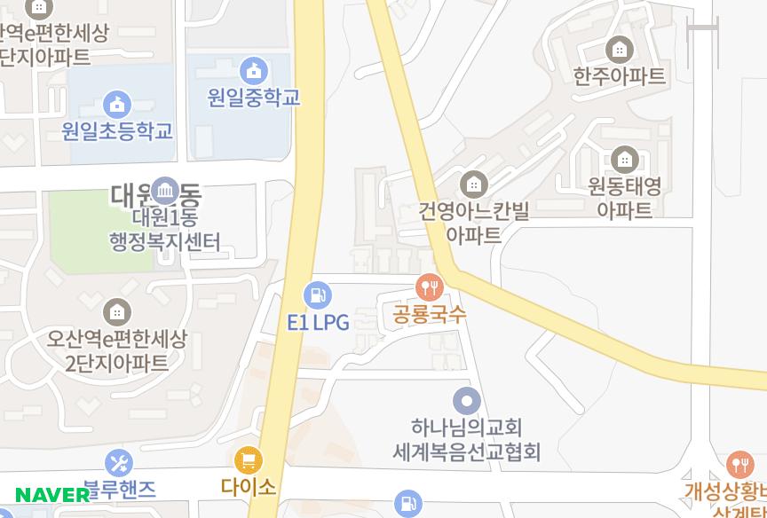 경기도 오산시 원동 우주마루 위치·실거래 시세 지도