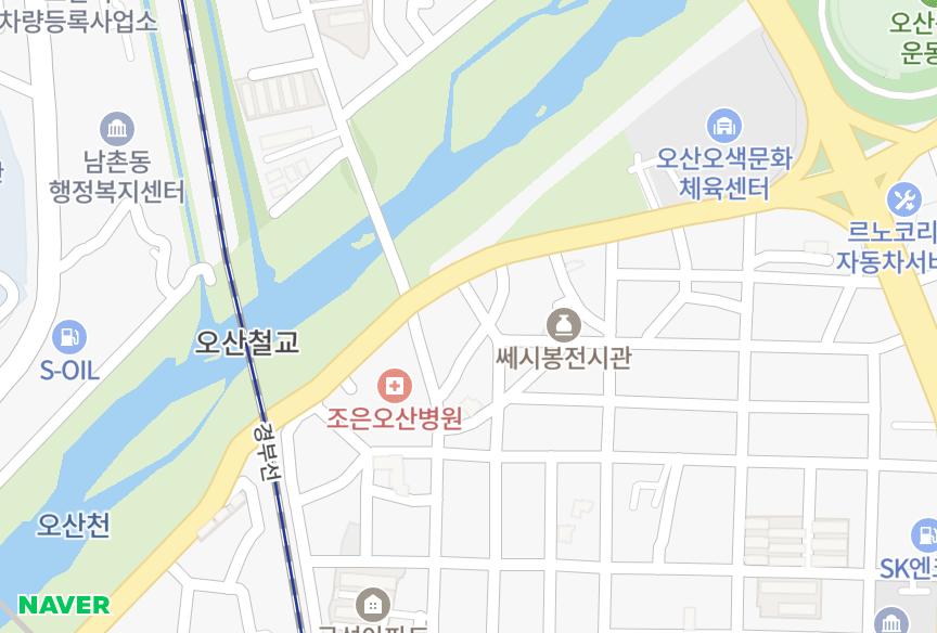 경기도 오산시 오산동 에이스페리체주상복합 위치·실거래 시세 지도