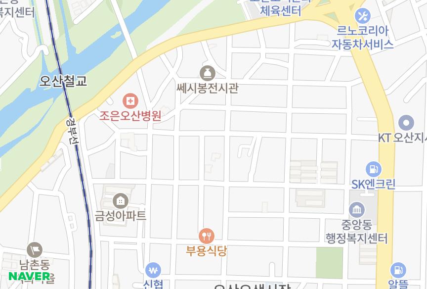 경기도 오산시 오산동 에코빌 위치·실거래 시세 지도